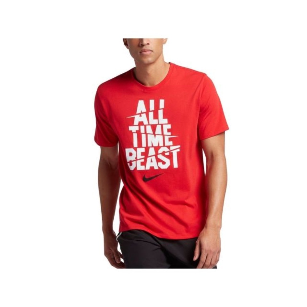 Nike Dri-Fit Cotton Men's Red Tee, Athletic Cut